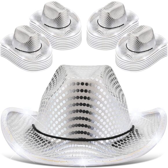 1546 40 Pack Led Lights Cowboy Cowgirl Hat Flashing Led Lights Cowgirl Hat